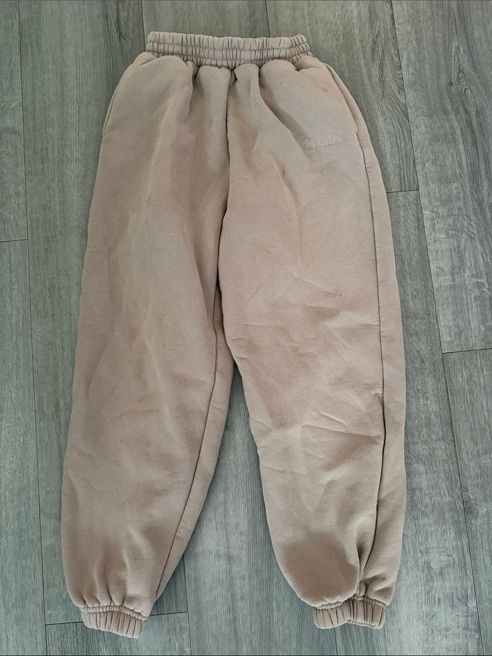 Comfrt Kids Beige/Taupe Fleece Jogger Sweatpants